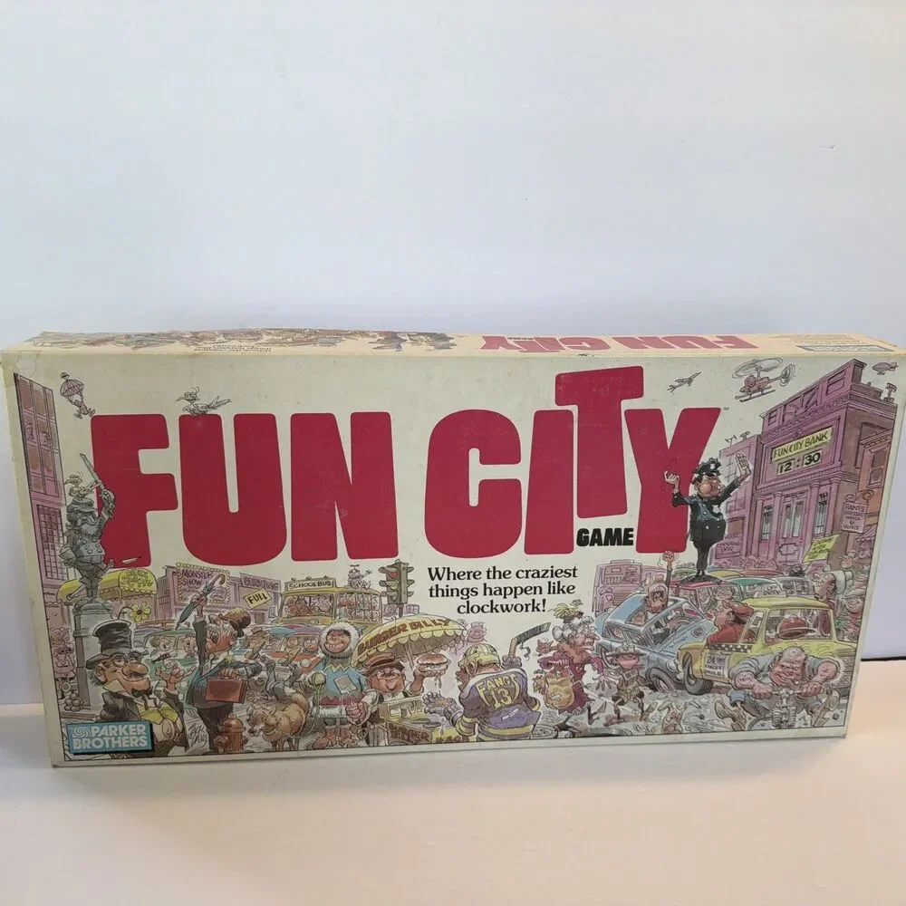 Parker Brothers Fun City Board Game Vintage 1987 Jack Davis Artwork Family Night